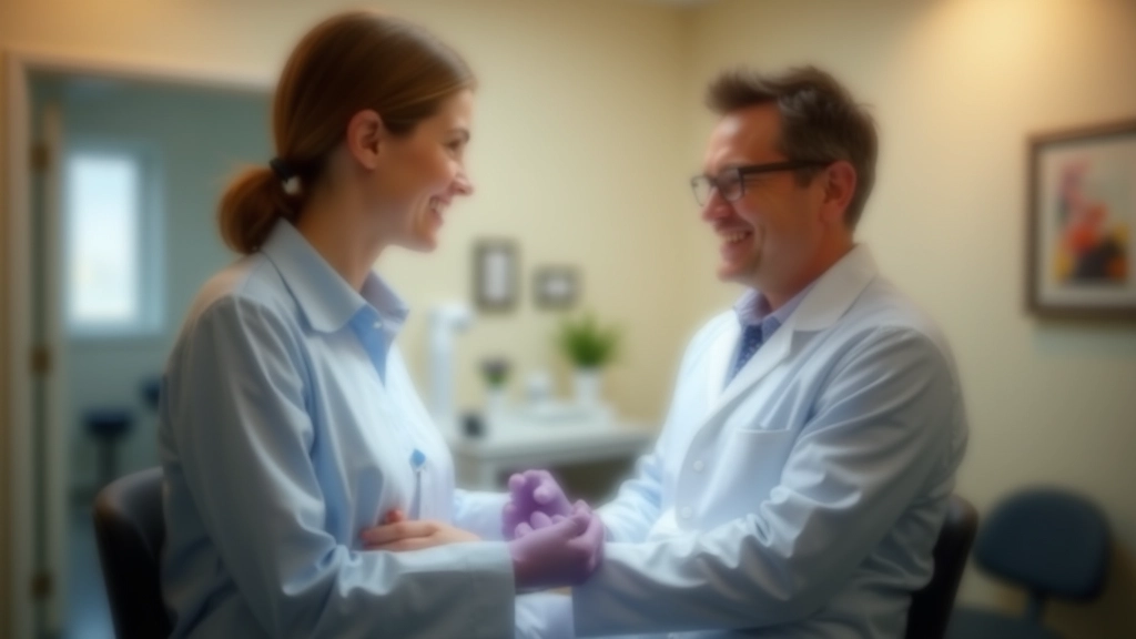 Heilpraktiker mit Patient in ruhiger Praxis, warme Beleuchtung