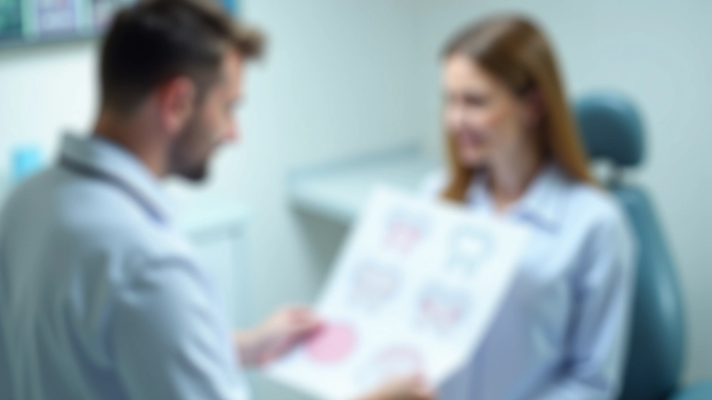 Zahnarzt erklärt Erstattungssätze mit Diagramm zu Patient, professionelle Zahnarztpraxis